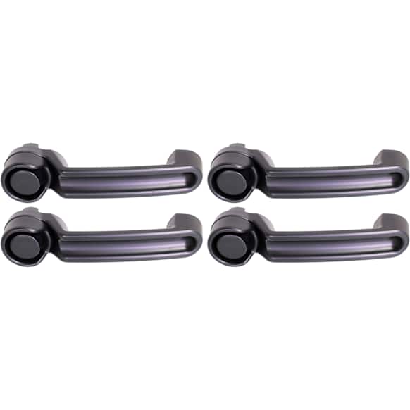 Front and Rear, Driver and Passenger Side Primed Exterior Door Handle, Without Key Hole
