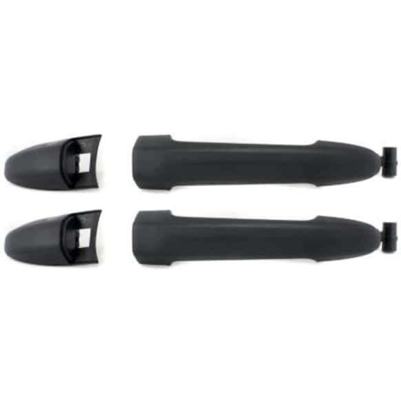 Front, Driver and Passenger Side Textured Black Exterior Door Handle, Without Key Hole