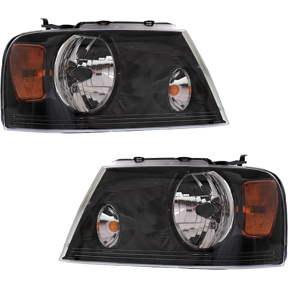 2008 Ford F-150 - Driver and Passenger Side Halogen Headlight, With bulb(s), OE Replacement, Crew Cab Pickup