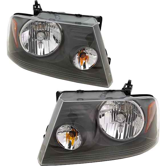 2007 Ford F-150 - Driver and Passenger Side Halogen Headlight, With bulb(s), For Models With FX4 Luxury Package, OE Replacement