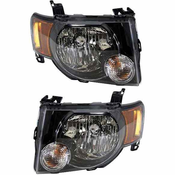 Driver and Passenger Side Headlights, with Bulbs, Halogen, For Models with Sport Appearance Package
