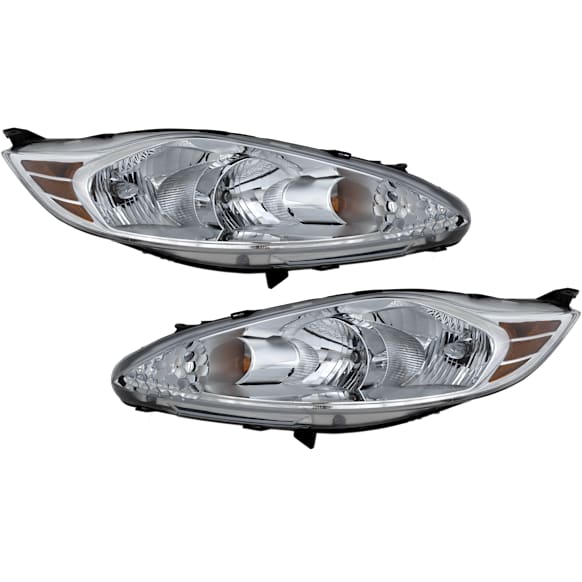 2011 Ford Fiesta SE 4 Cyl 1.6L - Driver and Passenger Side Halogen Headlight, With bulb(s), For Models Without Appearance Package, OE Replacement