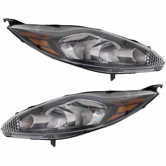 2012 Ford Fiesta SE 4 Cyl 1.6L - Driver and Passenger Side Halogen Headlight, With bulb(s),  For Models With Appearance Package, OE Replacement, Hatchback