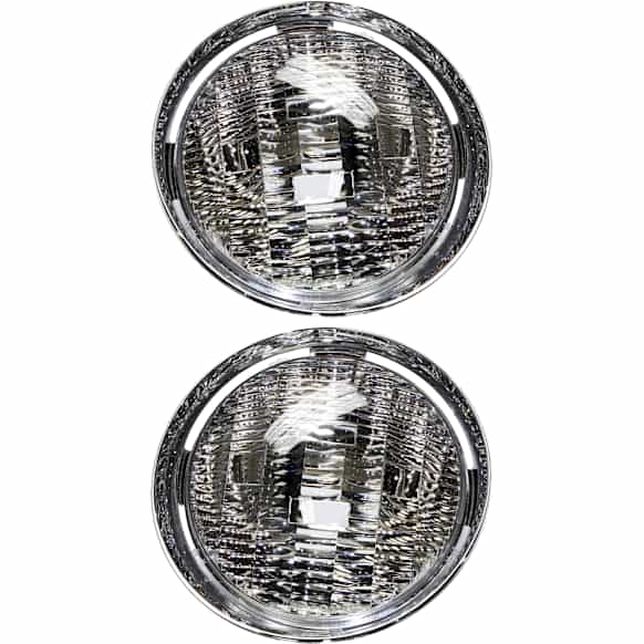 Driver and Passenger Side, Inner Headlights, with Bulbs, Halogen, Ribbed lens