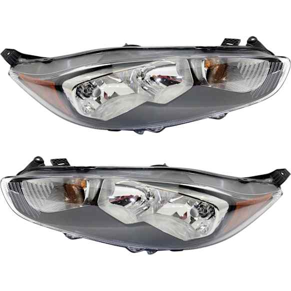 2014 Ford Fiesta - Driver and Passenger Side Halogen Headlight, With bulb(s), OE Replacement