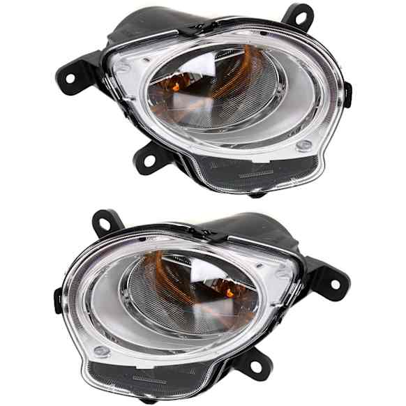 2012-2019 Fiat 500 - Front, Driver and Passenger Side Turn Signal Lights, With bulb(s), Halogen, Convertible/Hatchback, With Chrome Trim, CAPA CERTIFIED