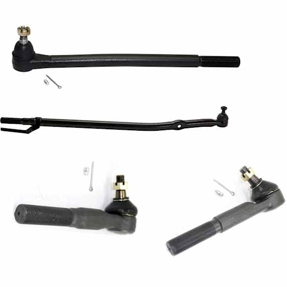 Front, Driver and Passenger Side, Inner and Outer Tie Rod Ends, RWD