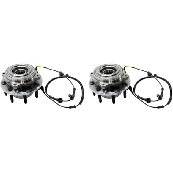 2-Wheel Set Front, Driver and Passenger Side Wheel Hubs, With Bearing, With Sensor, 4WD, For Models with Single Rear Wheels
