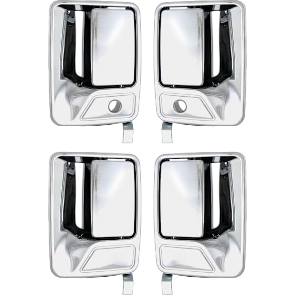 1999-2016 Ford F-350 Super Duty - Front and Rear, Driver and Passenger Side Exterior Door Handles, Chrome, Front Driver and Passenger Side - With Key Hole; Rear Driver and Passenger Side - Without Key Hole