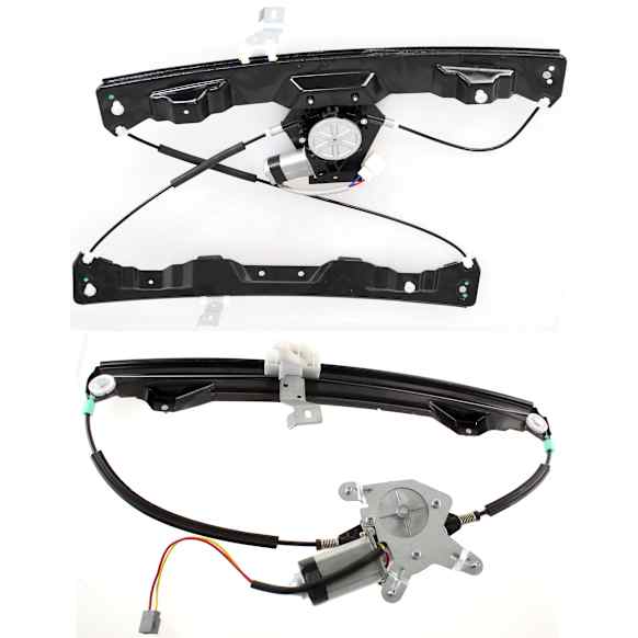 Front and Rear, Driver Side Window Regulators, Power, With Motor