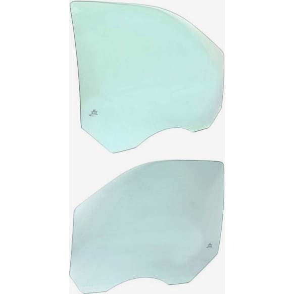 Front, Driver and Passenger Side Door Glasses, Green Tint, Replaces NAGS No. DD10464 GTNN, DD10465 GTNN
