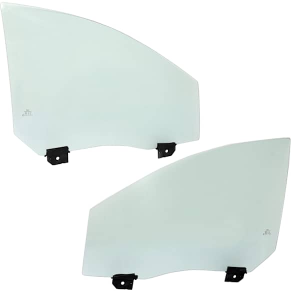 Front, Driver and Passenger Side Door Glasses, Green Tint, Replaces NAGS No. DD12527 GTYN, DD12528 GTYN