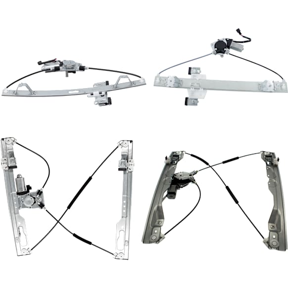 Extended Cab Pickup Front and Rear, Driver and Passenger Side Power Window Regulator, With Motor