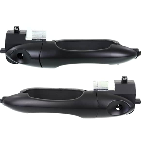 Front, Driver and Passenger Side Exterior Door Handles, Smooth Black, With Key Hole