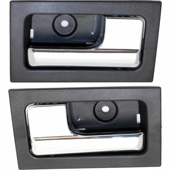 2014 Ford F-150 - Front, Driver and Passenger Side Chrome Lever with Black Bezel Interior Door Handle, With Door Lock Button, Standard Cab Pickup