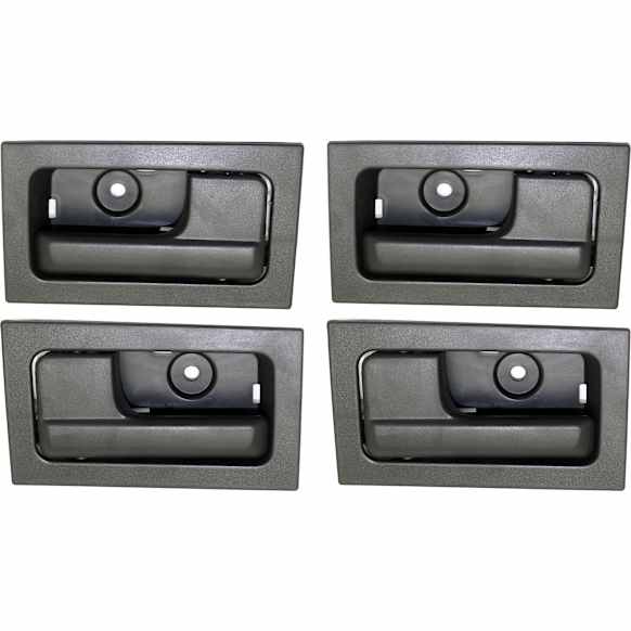 Front and Rear, Driver and Passenger Side Interior Door Handles, Black, With Door Lock Button