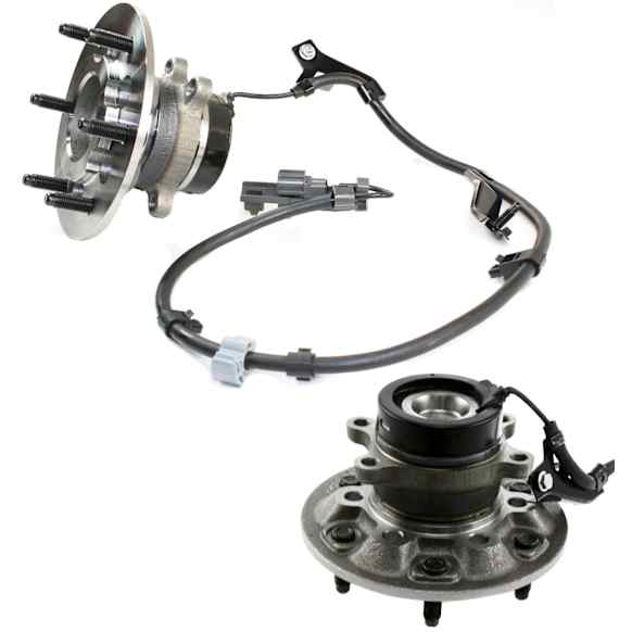 2-Wheel Set Front, Driver and Passenger Side Wheel Hubs, With Bearings, 4-Wheel ABS, RWD, ZQ8 Sport Chassis