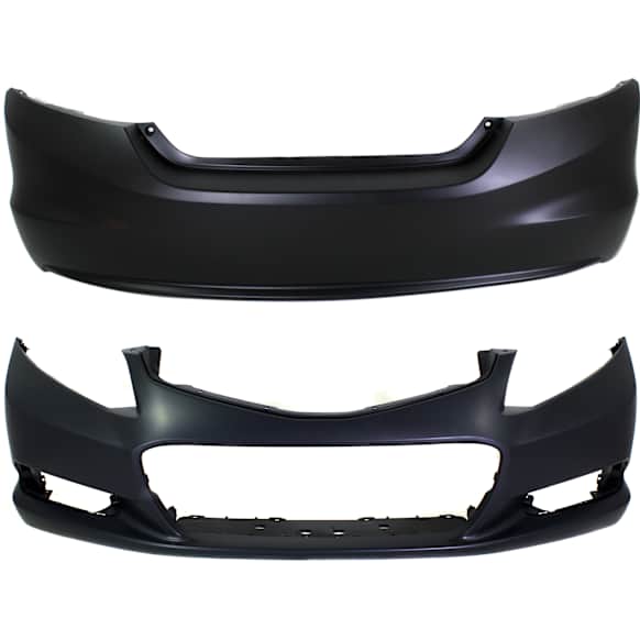 Front and Rear Primed Bumper Covers, Coupe