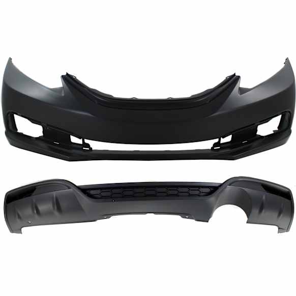 Front and Rear, Lower Primed Bumper Covers, Sedan, Si Model
