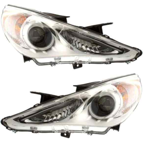 2013 Hyundai Sonata - Driver and Passenger Side Halogen Headlight, With bulb(s), OE Replacement, Sedan, CAPA Certified