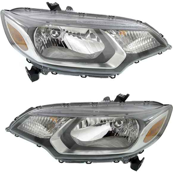 Driver and Passenger Side Headlights, with Bulbs, Halogen, Mexico Built Vehicle, CAPA Certified