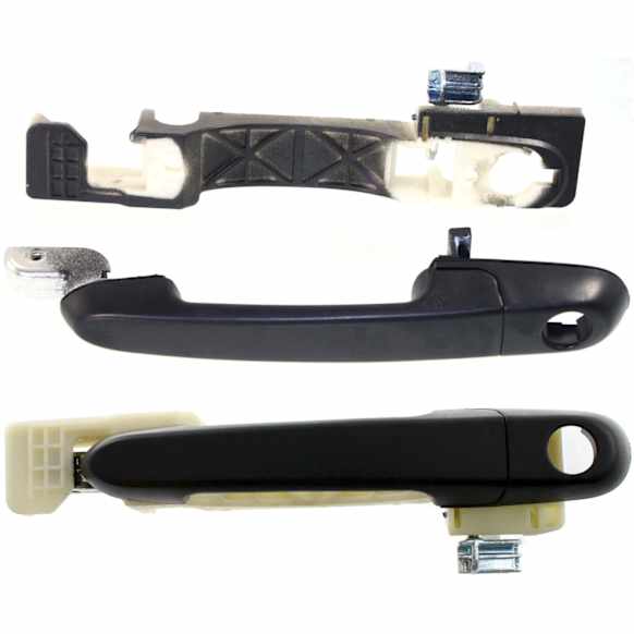 2006-2011 Hyundai Accent - Front, Driver and Passenger Side Textured Black Exterior Door Handle, With Key Hole