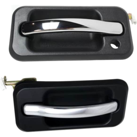 2003 Hummer H2 Base - Front, Driver and Passenger Side Chrome Lever with Black Bezel Exterior Door Handle, With Chrome Trim Package, Sport Utility