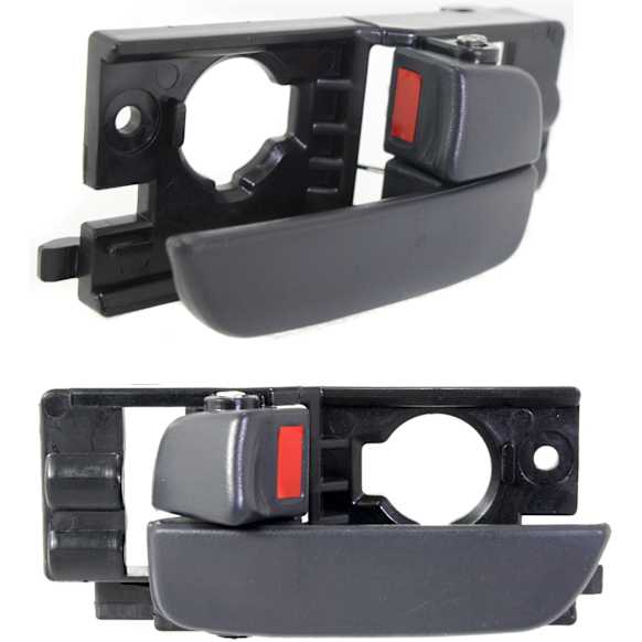 Front, Driver and Passenger Side Interior Door Handles, Gray, With door lock button