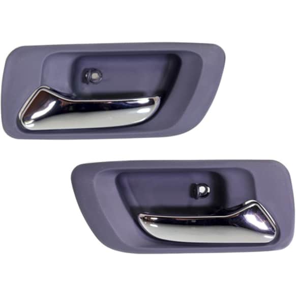 Rear, Driver and Passenger Side Interior Door Handles, Blue bezel with chrome lever, Without Door Lock Hole
