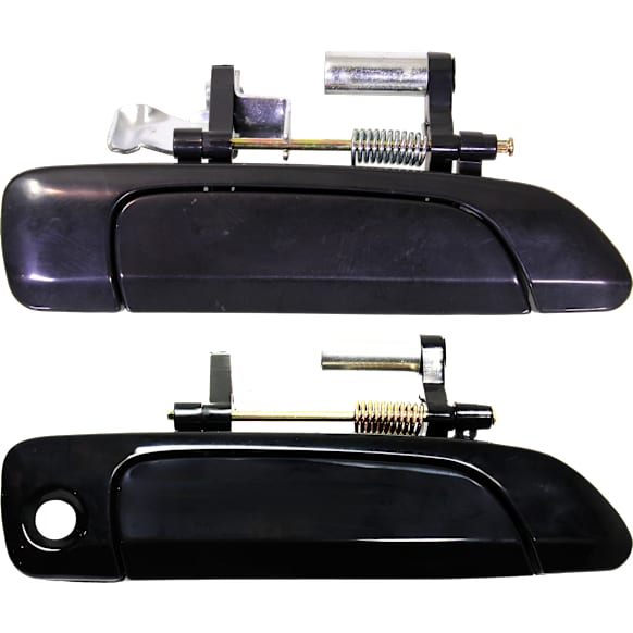 Front and Rear, Passenger Side Exterior Door Handles, Smooth Black, Front Passenger Side - With Key Hole; Rear Passenger Side - Without Key Hole