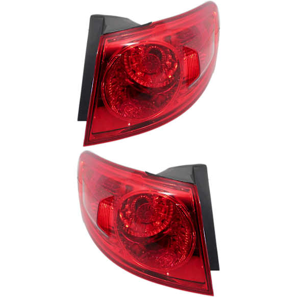 Driver and Passenger Side, Outer Halogen Tail Light, With bulb(s), OE Replacement