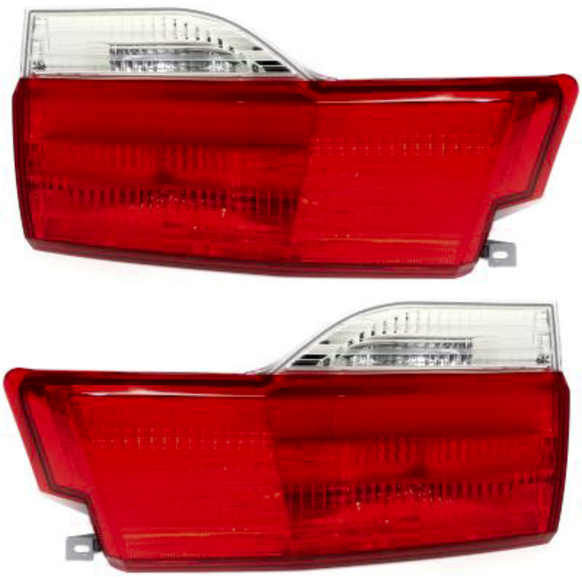 Driver and Passenger Side, Inner Tail Lights, with Bulbs, Halogen, Mounts on Liftgate