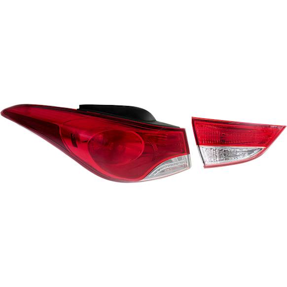 Driver Side, Inner And Outer Halogen Tail Light, With bulb(s), OE Replacement