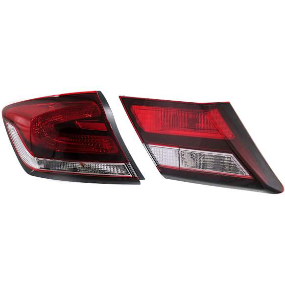 Driver Side, Inner And Outer Halogen Tail Light, With bulb(s), OE Replacement