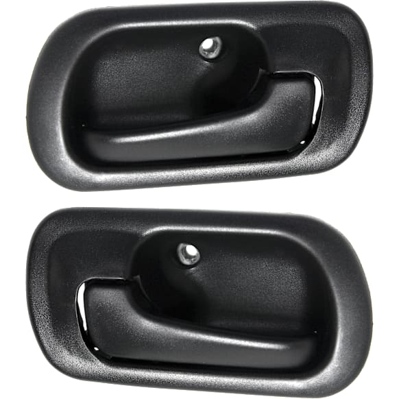Rear, Driver and Passenger Side Black Interior Door Handle, Without Door Lock Hole, Sedan