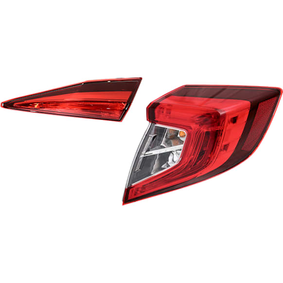 Passenger Side, Inner and Outer Halogen Tail Light, With bulb(s), OE Replacement