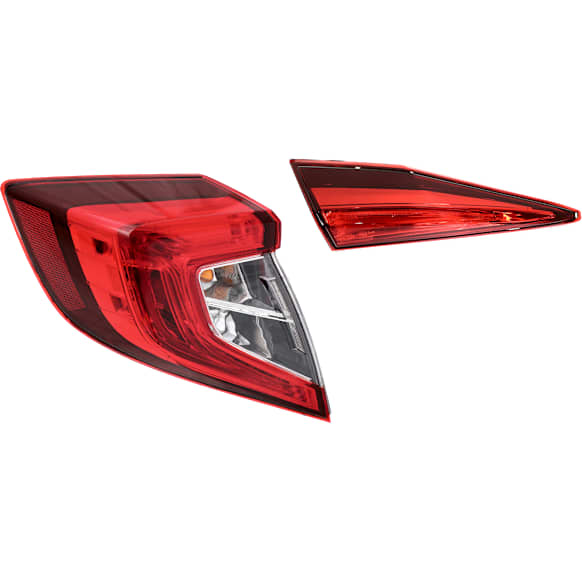 Driver Side, Inner And Outer Halogen Tail Light, With bulb(s), OE Replacement, CAPA Certified