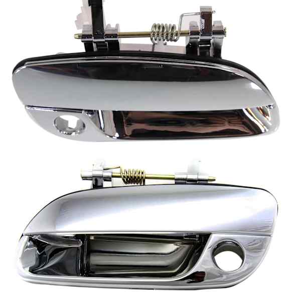 2003 Hyundai Elantra - Front, Driver and Passenger Side Chrome Exterior Door Handle, With Key Hole, 4-Door, Sedan