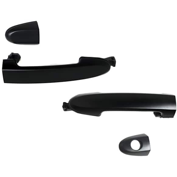 Front, Driver and Passenger Side Exterior Door Handles, Primed, Driver Side - With Key Hole; Passenger Side - Without Key Hole