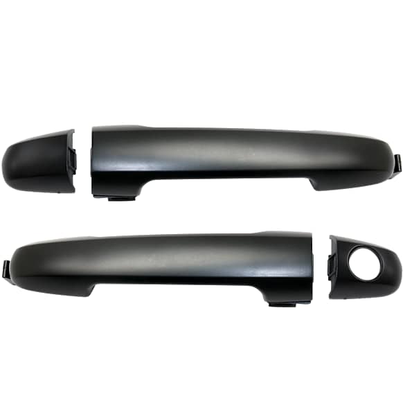 Front, Driver and Passenger Side Exterior Door Handles, Primed, Driver Side - With Key Hole; Passenger Side - Without Key Hole