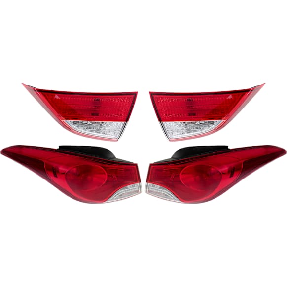 Driver and Passenger Side, Inner and Outer Halogen Tail Light, With bulb(s), OE Replacement
