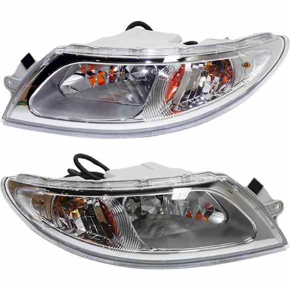 Driver and Passenger Side Headlights, with Bulbs, Halogen, with Marker Light