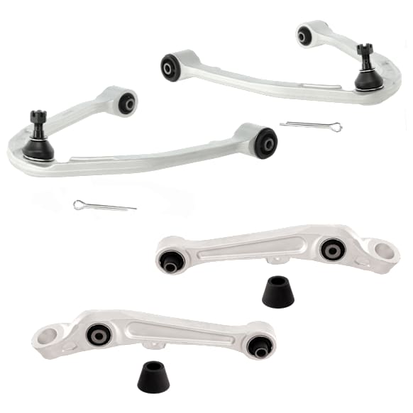 Front, Driver and Passenger Side, Upper and Lower, Frontward Control Arm
