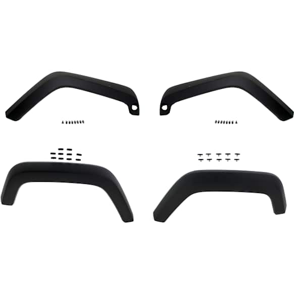 2018 Jeep Wrangler JK - Front and Rear, Driver and Passenger Side, Fender Flares, Textured Black