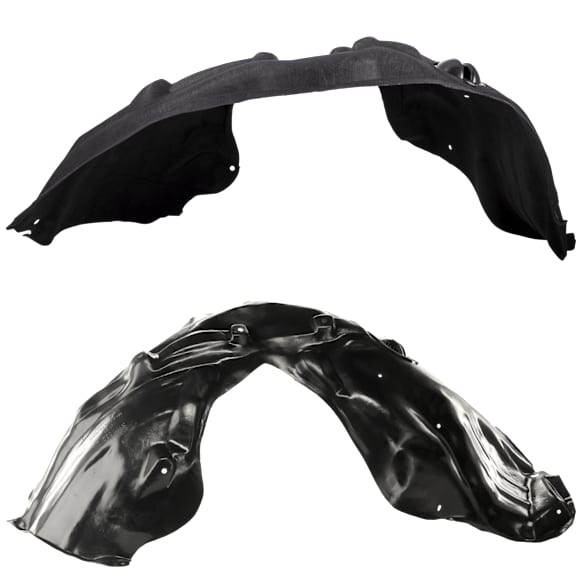 Front, Driver and Passenger Side Fender Liners, Plastic, Without Insulation Foam, Except Models with 6.4L Engine