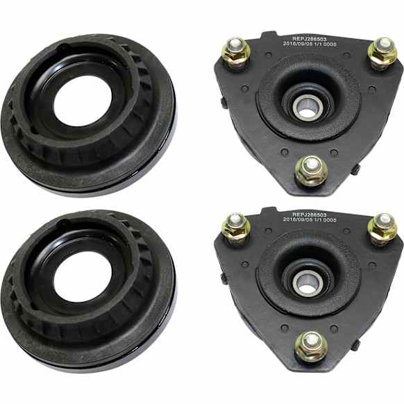 Front, Driver and Passenger Side Shock and Strut Mounts, For Models without Electronic Adjustable Suspension