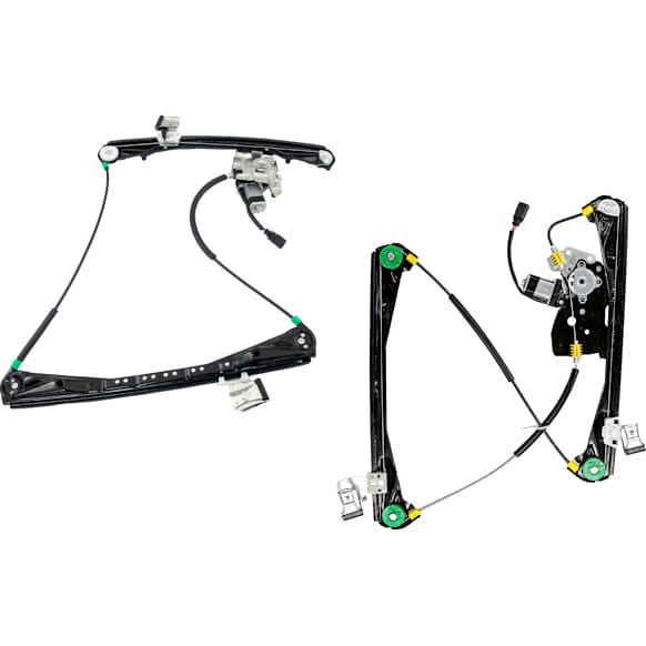 Sedan Front, Driver and Passenger Side Power Window Regulator, With Motor