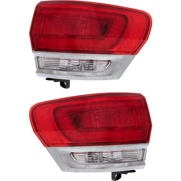 Driver and Passenger Side, Outer Halogen Tail Lights, with Bulbs, Mounts on Body, For Models Without Platinum Insert