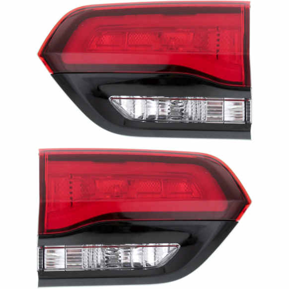 Driver and Passenger Side, Inner Tail Lights, with Bulbs, Halogen, Mounts on Liftgate