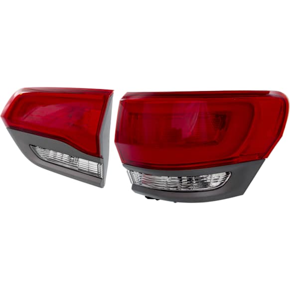Passenger Side, Inner and Outer Tail Lights, with Bulb, Halogen, Mounts on Body, Mounts on Liftgate